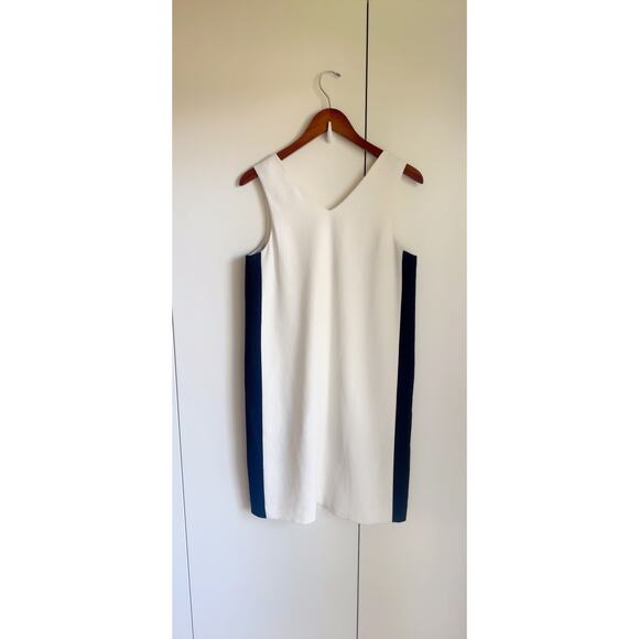 Women's Vince Shift Dress Size Medium White Black Modern Minimalist Work - Picture 3 of 12